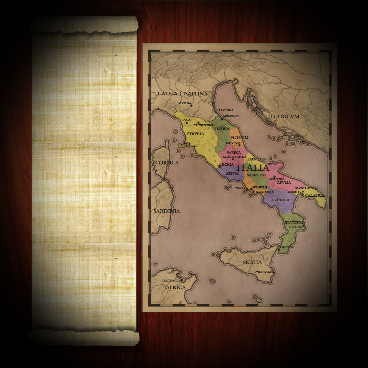 Map of Italy at the time of Caesar