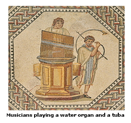 Mosaic of water organ and tuba