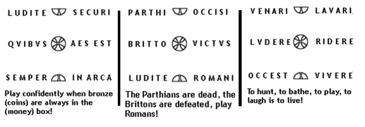 Duodecim Scriptorum boards with words